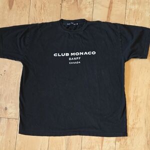 Club Monaco Black Tee with White Banff Canada Logo